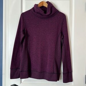 TEKGEAR Turtleneck Pullover Women's Large Purple Ribbed Waist Long Sleeve Cowl